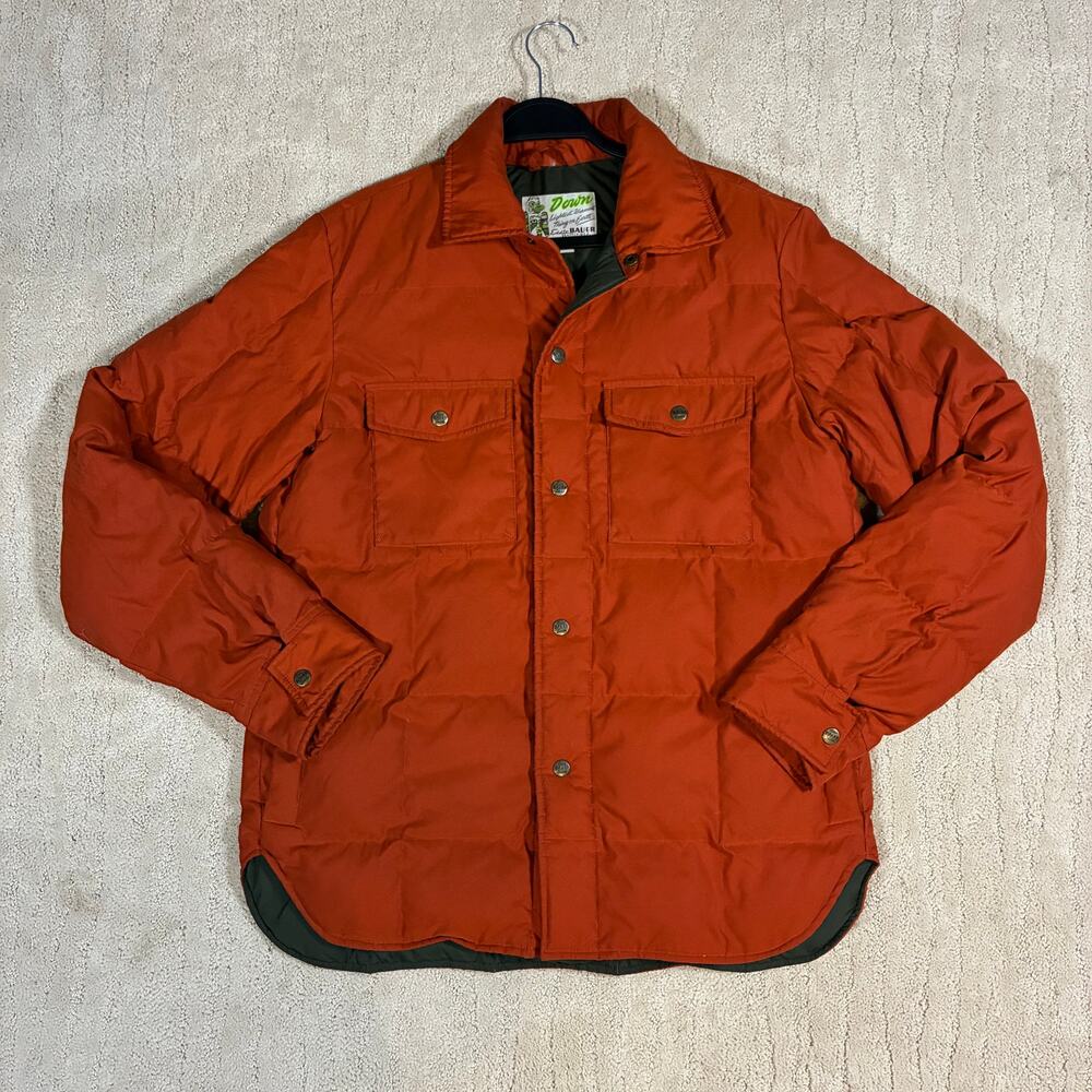 Vintage Eddie Bauer Mens M Burnt Orange Goose Down Quilted Yukon EB550 Coat